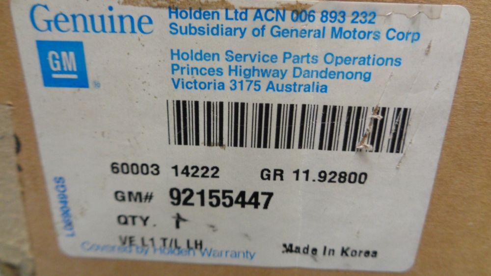 Holden VE Commodore Omega S1 Genuine Left Hand Tail Light New Part