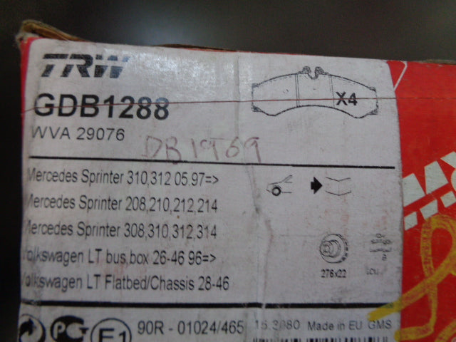 TRW Front Brake Pad Set Suitable For VW And Mercedes Benz New Part