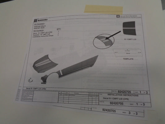Holden VF Commodore Genuine Boot Lid Decal New Parts
