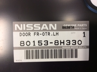 Nissan Xtrail T30 Genuine Front Passenger Door Skin NEW PART
