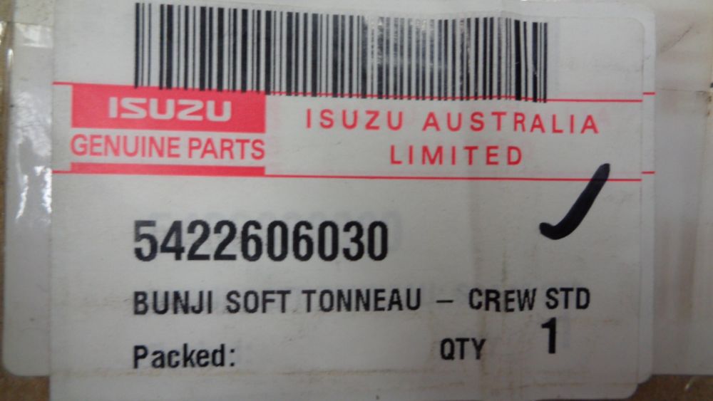 Isuzu D-Max D/C Genuine Bungie Tonneau No Headboard New Part