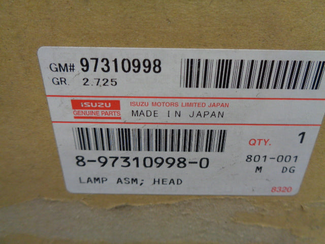 Holden TF Rodeo Genuine Left Hand Front Head Light Assy New Part