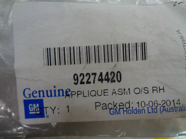 Holden VF Commodore Genuine Right Hand Applique Panel New Part