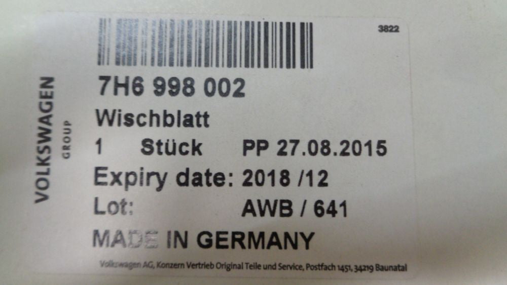 VW Transporter T5 Genuine Front Wiper Blade Replacement Pair New Part