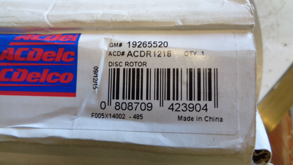 AC Delco rear set of disc rotors to suit Mazda 2 DE Hatch new part