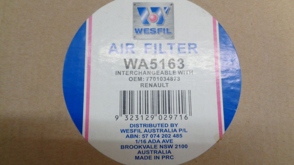 Renault Clio Genuine Wesfil Air Filter New Part