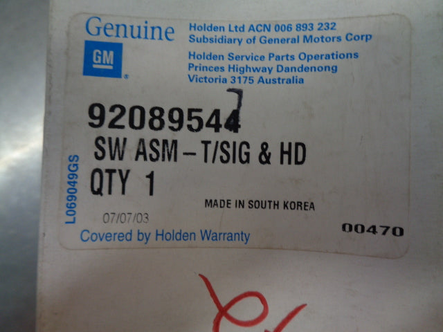 Holden VX2-VZ Commodore Genuine Indicator Stalk New Part