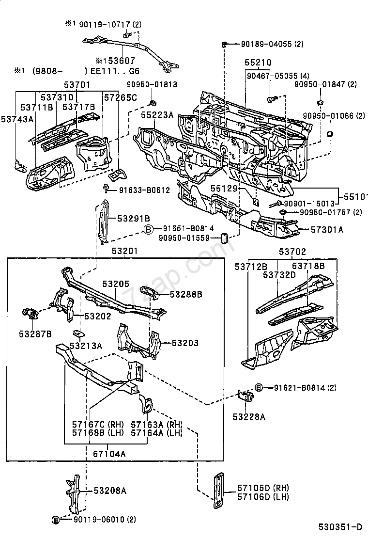 TOYOTA COROLLA GENUINE LOWER RADIATOR MOUNTING BRACKET NEW PART