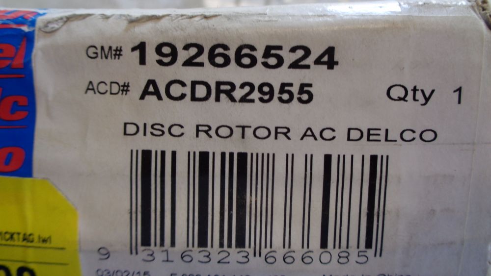 ACDelco rear brake rotors solid suitable for Mazda 3 BK 2.0L, EXCEPT SP23. New Part