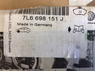 VW Touareg Genuine front disc brake pad set new part