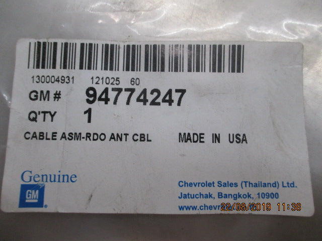 Holden RG Colorado Genuine Antenna AM/FM IP Cable New Part