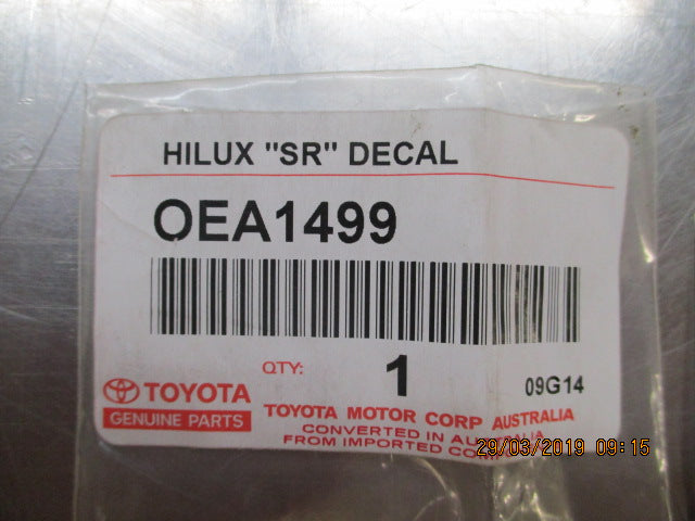 Toyota Hilux SR Genuine Rear Tail Gate Decal New Part