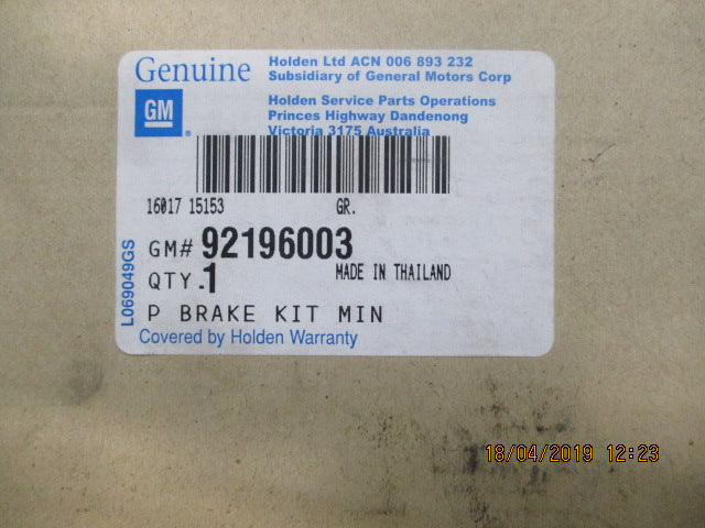 Holden VE-WM Genuine Park Brake Shoe New Part