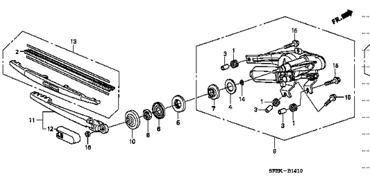Honda Odyssey Genuine rear wiper blade New Part