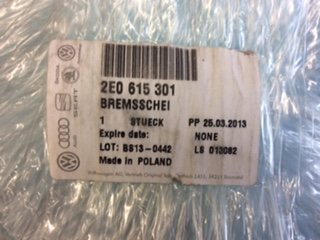 VW CV Crafter 2.0TDI-2.5TDI Front Disc Rotor New Part