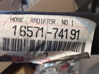 Toyota Camry genuine top radiator hose 2.2 ltr new part 1991-1996