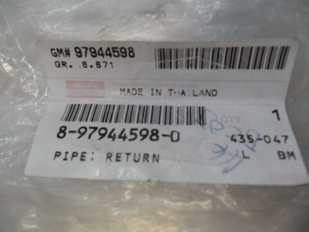 Isuzu D-Max Genuine Return Pipe New Part