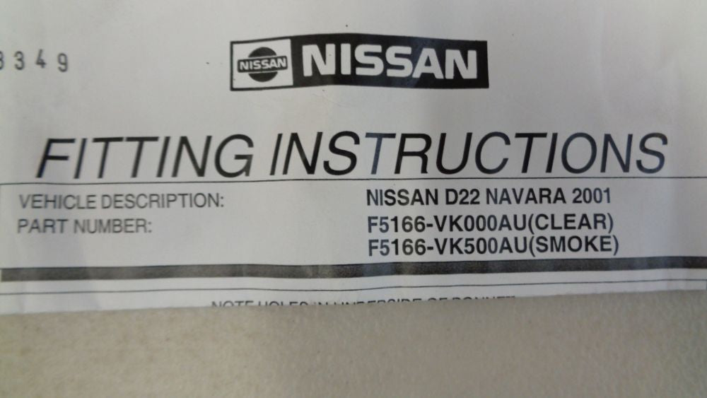 Nissan Navara D22 Genuine Clear Bonnet Protector Kit New Part