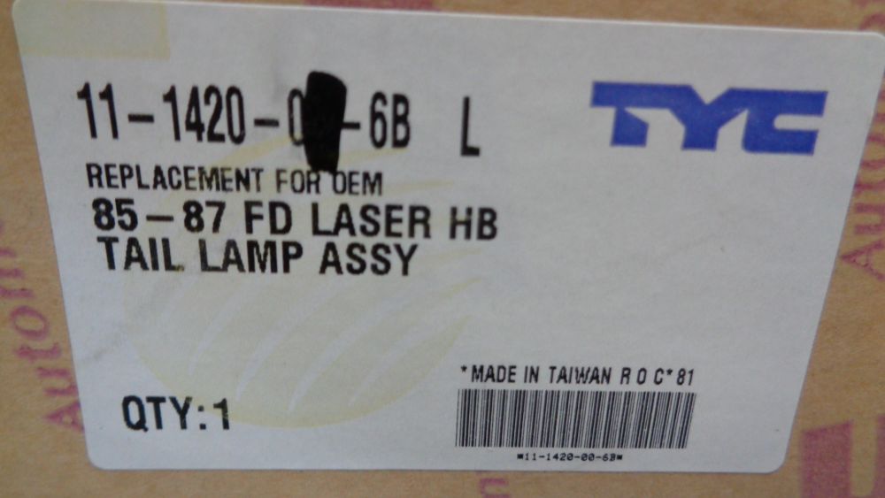 TYC LH Tail Light Suitable for Ford Laser KC New Part
