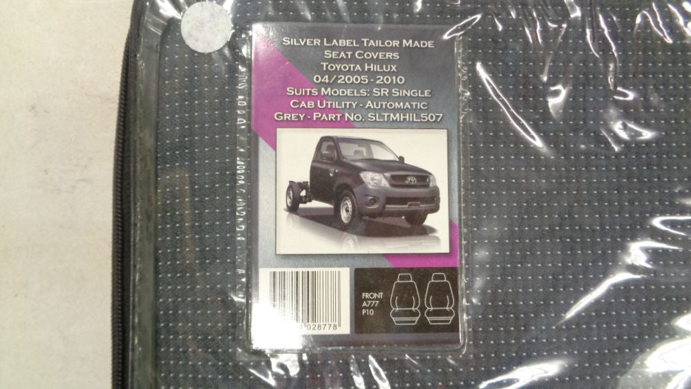 Silver Label Font Bucket Seat Covers Suits Toyota Hilux SR Single Cab New Part
