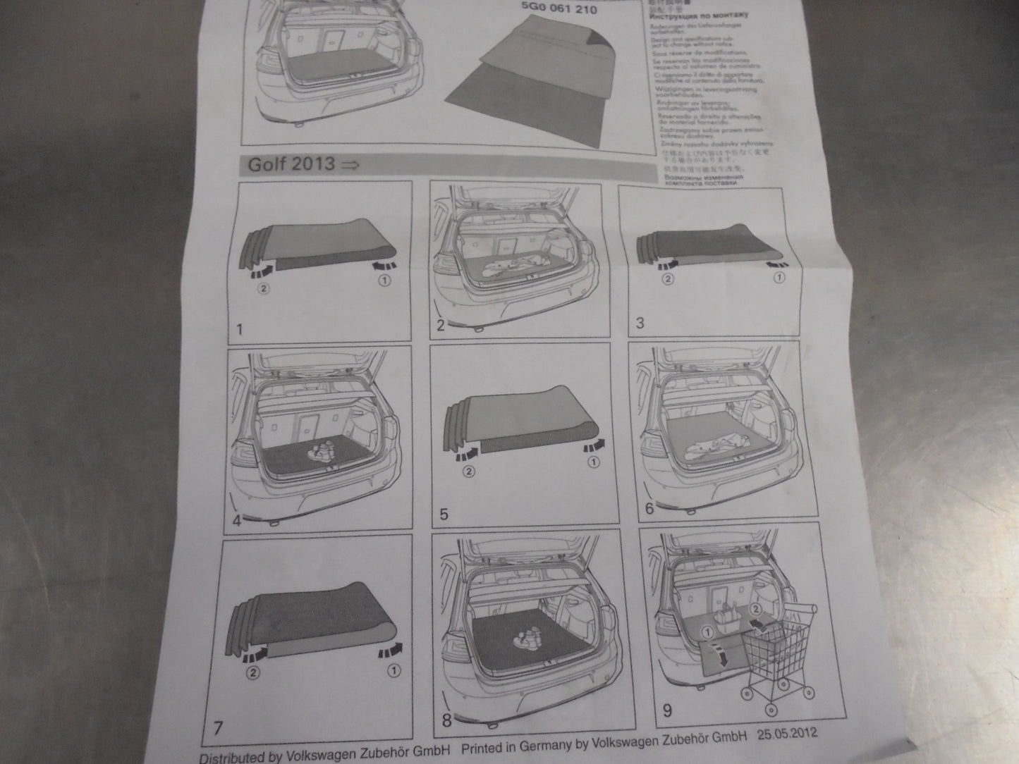 VW Golf Hatch Genuine Reversible Boot Protective Mat Cover New Part
