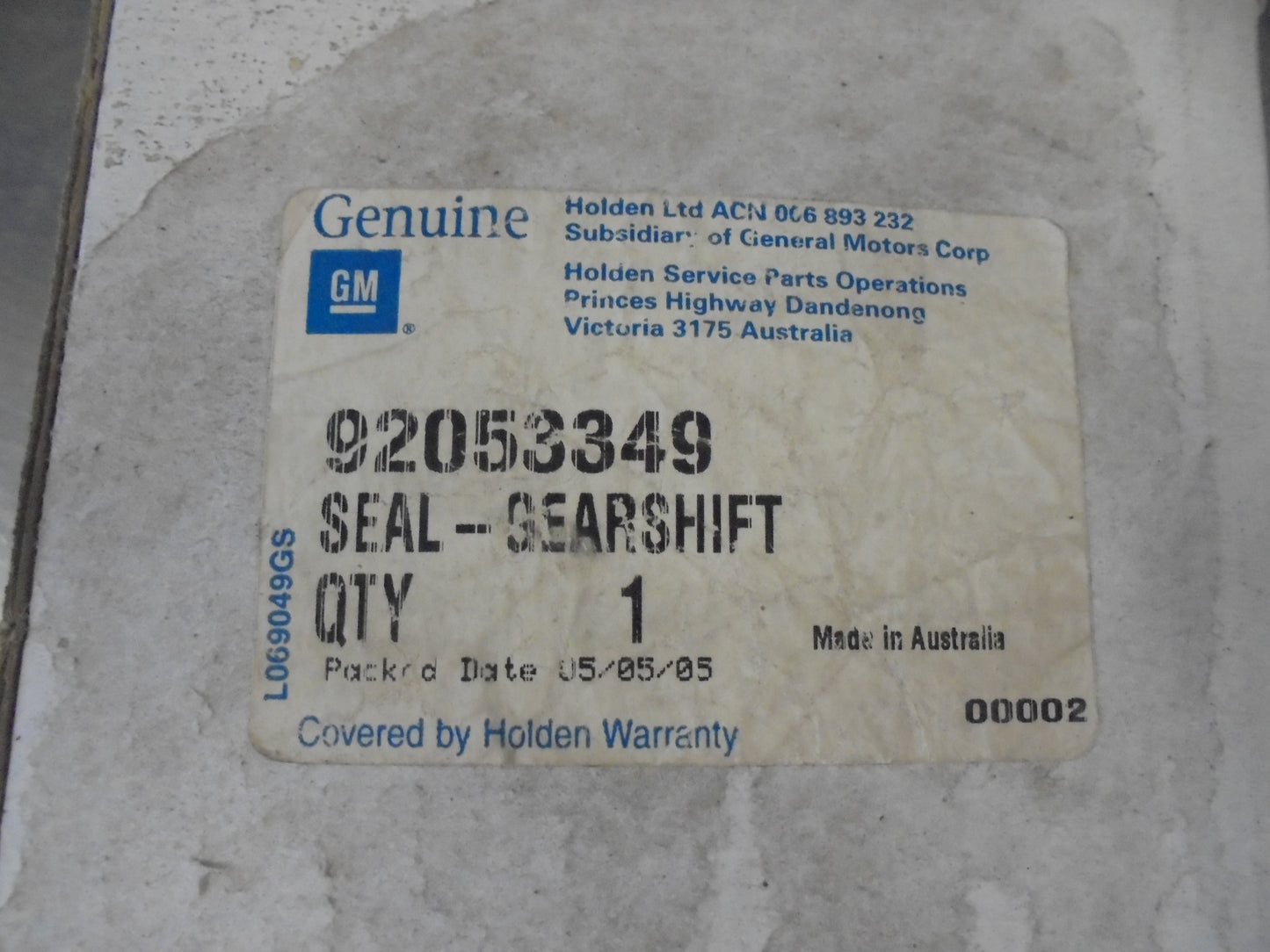 Holden VS-VT-VU-VX-VY Commodore Genuine Getrag Manual Inner Shifter Rubber New Part
