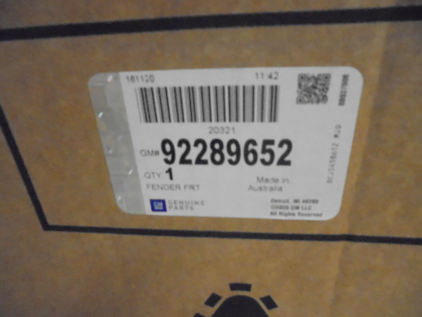 Holden VF SS Commodore Genuine Right Hand Front Guard New Part