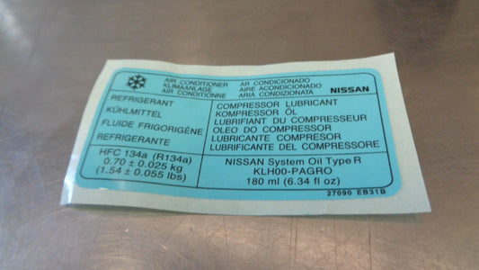 Nissan Navara D40M Genuine A/C Caution Sticker New Part