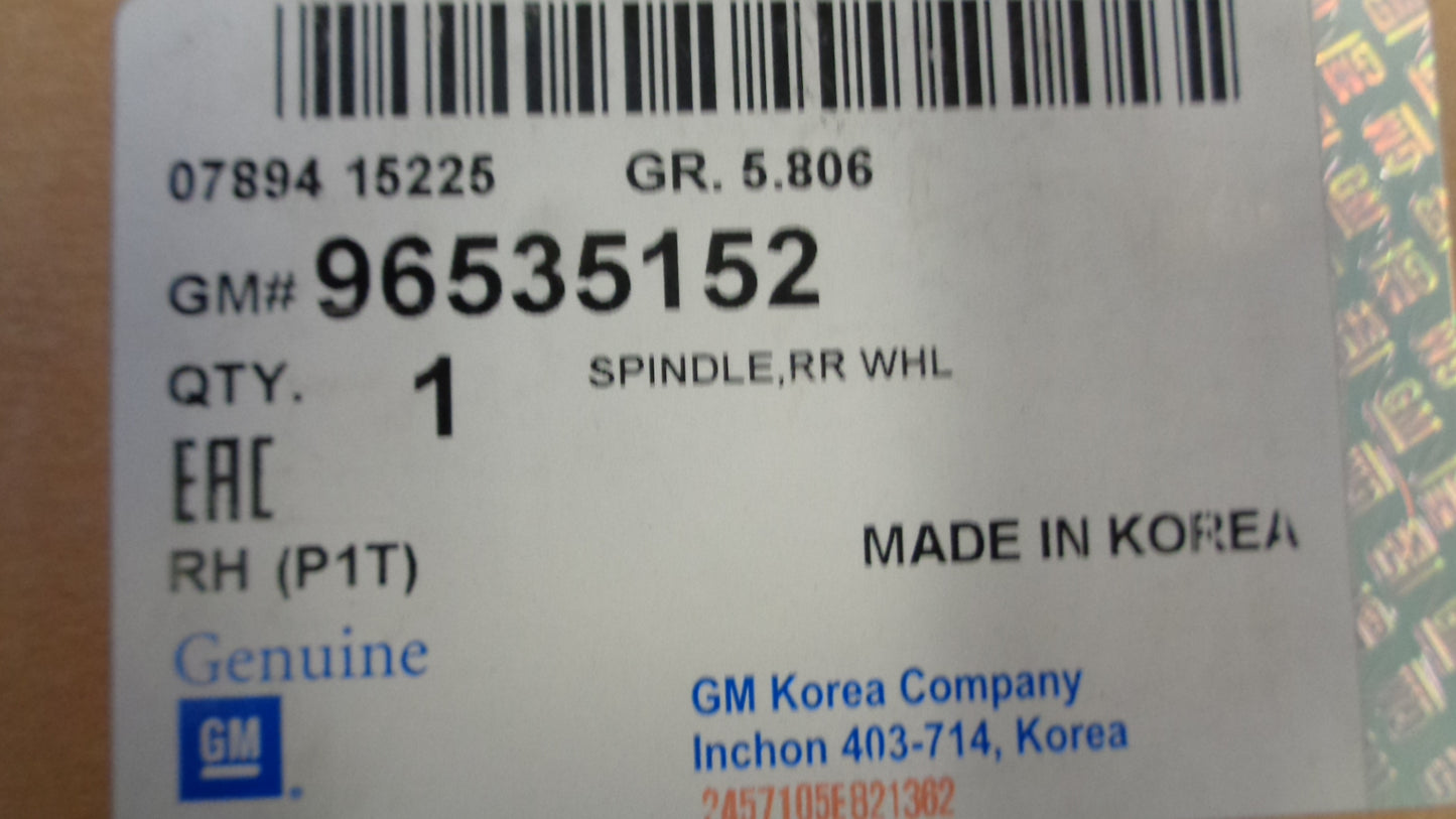 Holden Barina Genuine Right Hand Rear Wheel Spindle New Part