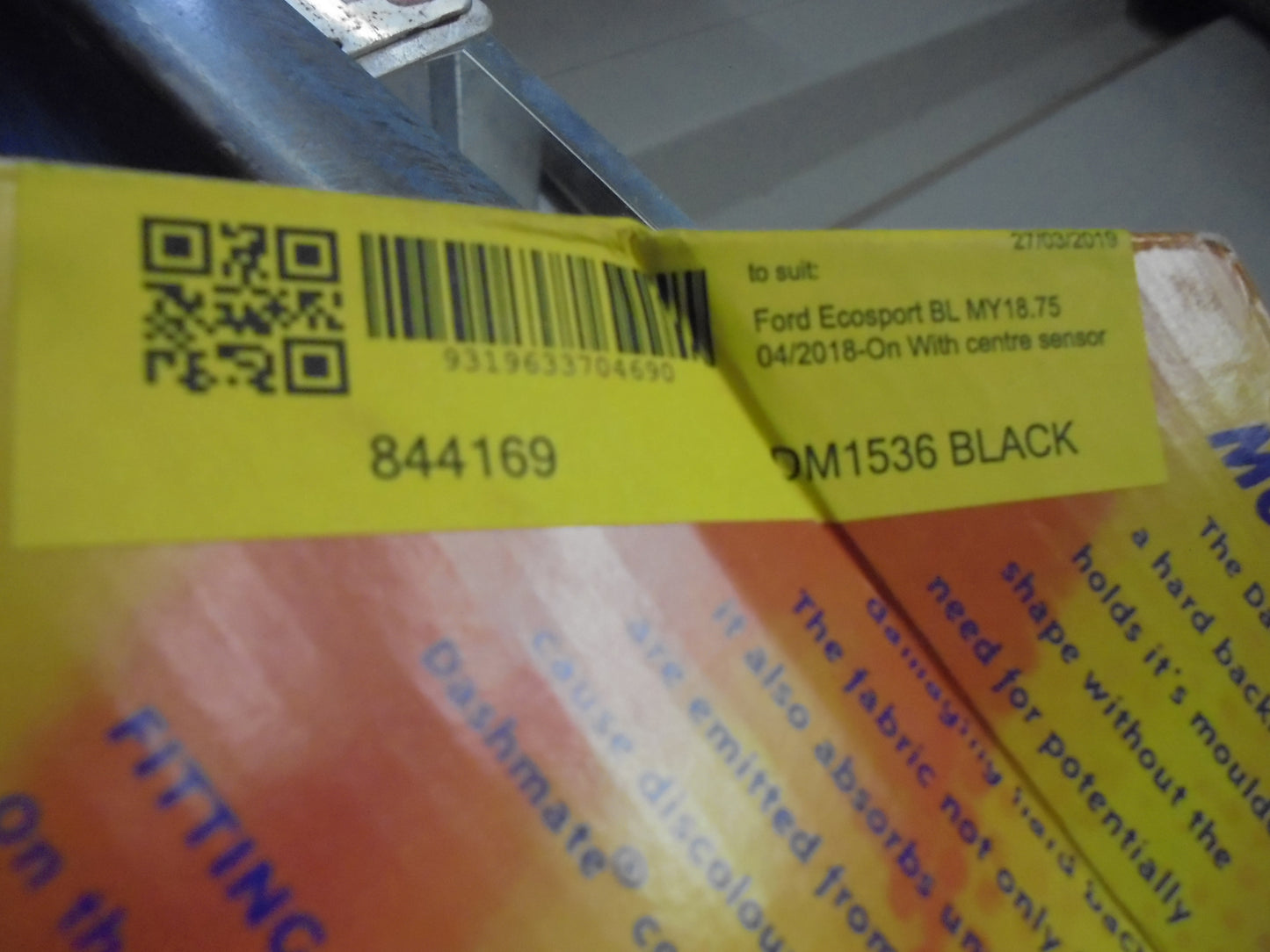 Shevron Dash Mat (Black) Suits Ford Ecosport New Part