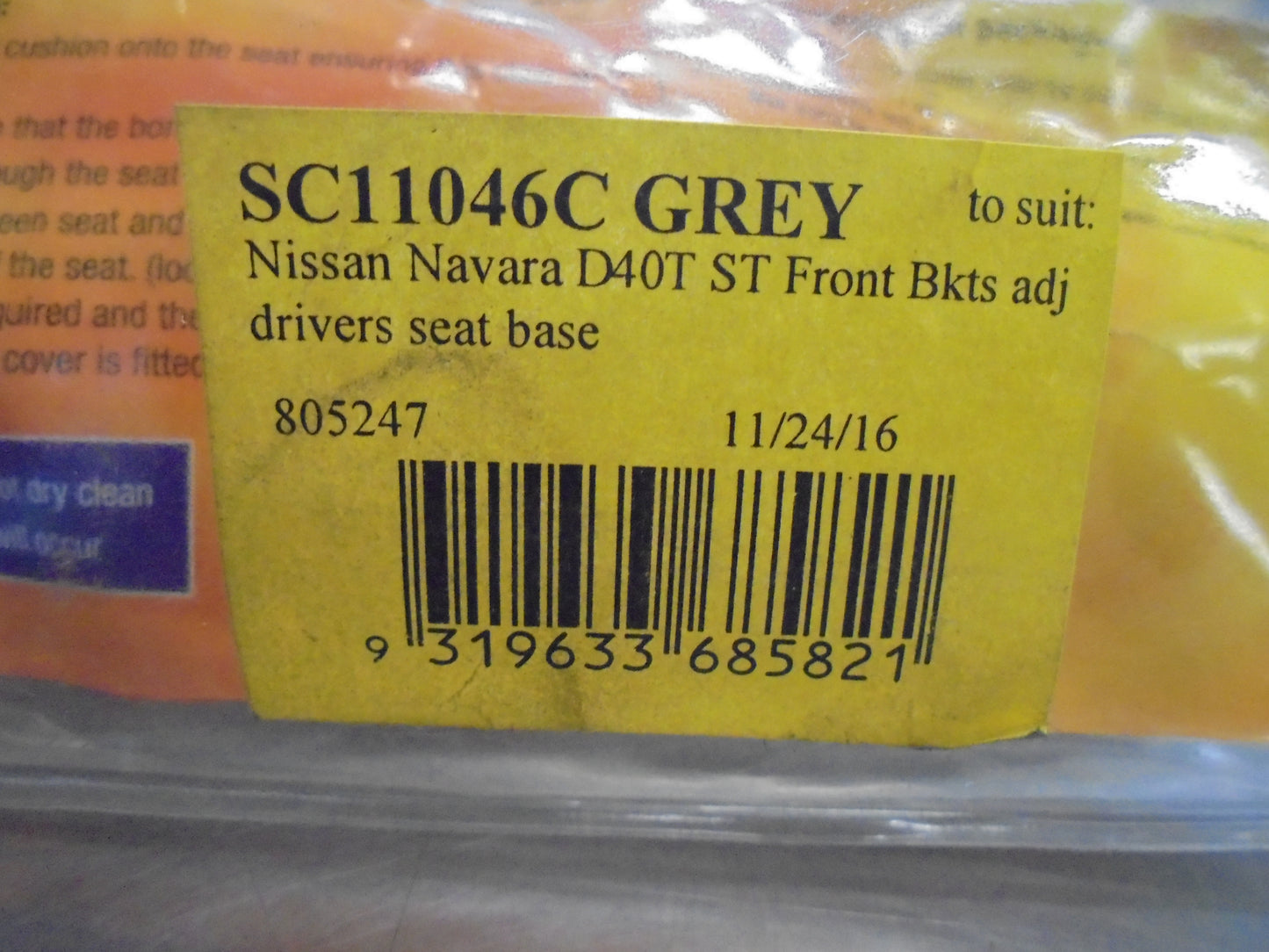 Shevron Front Canvas Seat Covers Suits Nissan Navara D40T ST 10/2009-1/2012 New Part