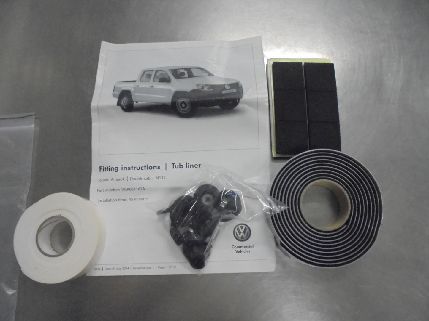 VW Amarok Genuine Tub Liner Dual Cab Fitting Kit New Part