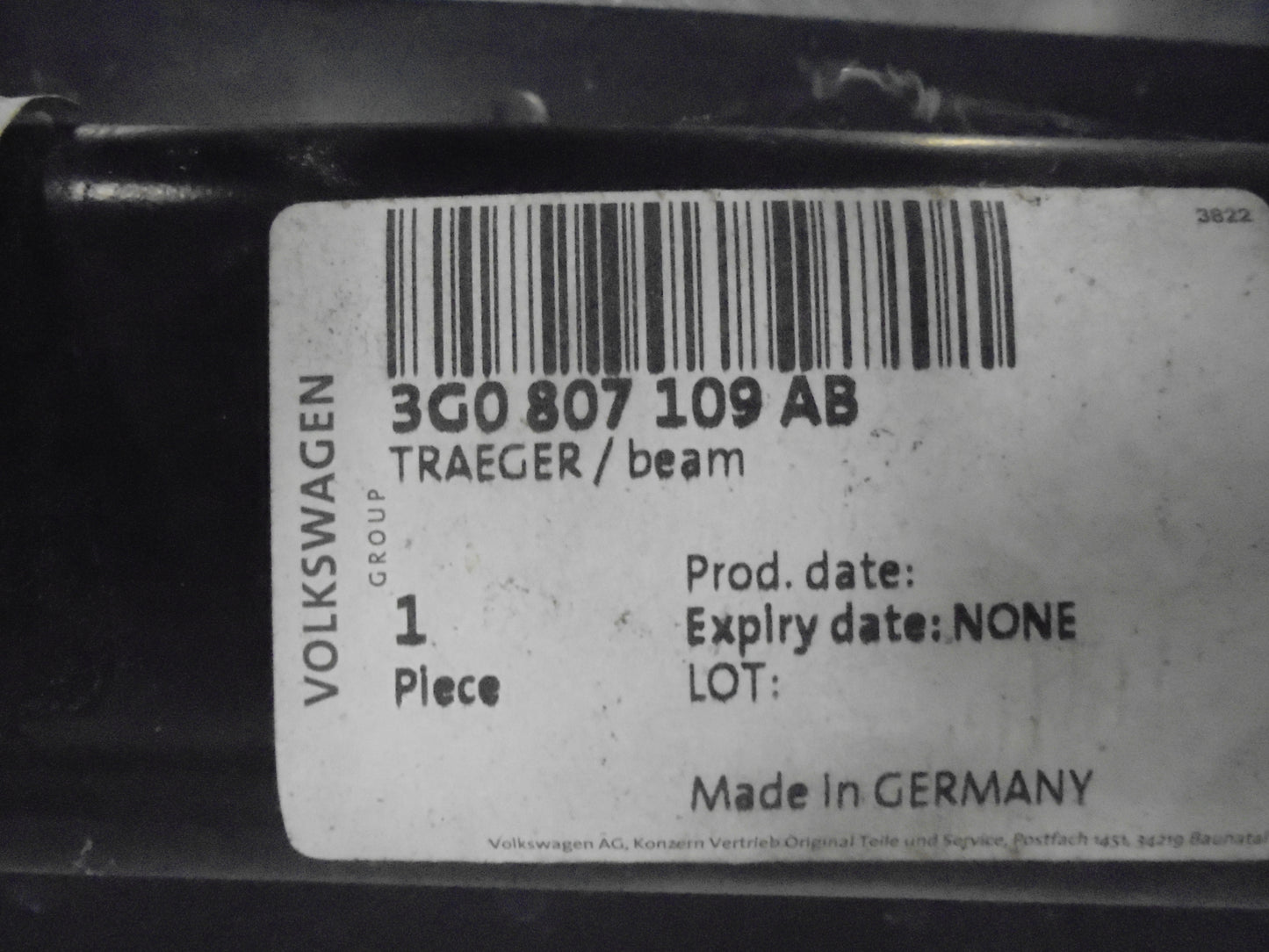 VW Passat B8 Genuine Front Bumper Reinforcement New Part