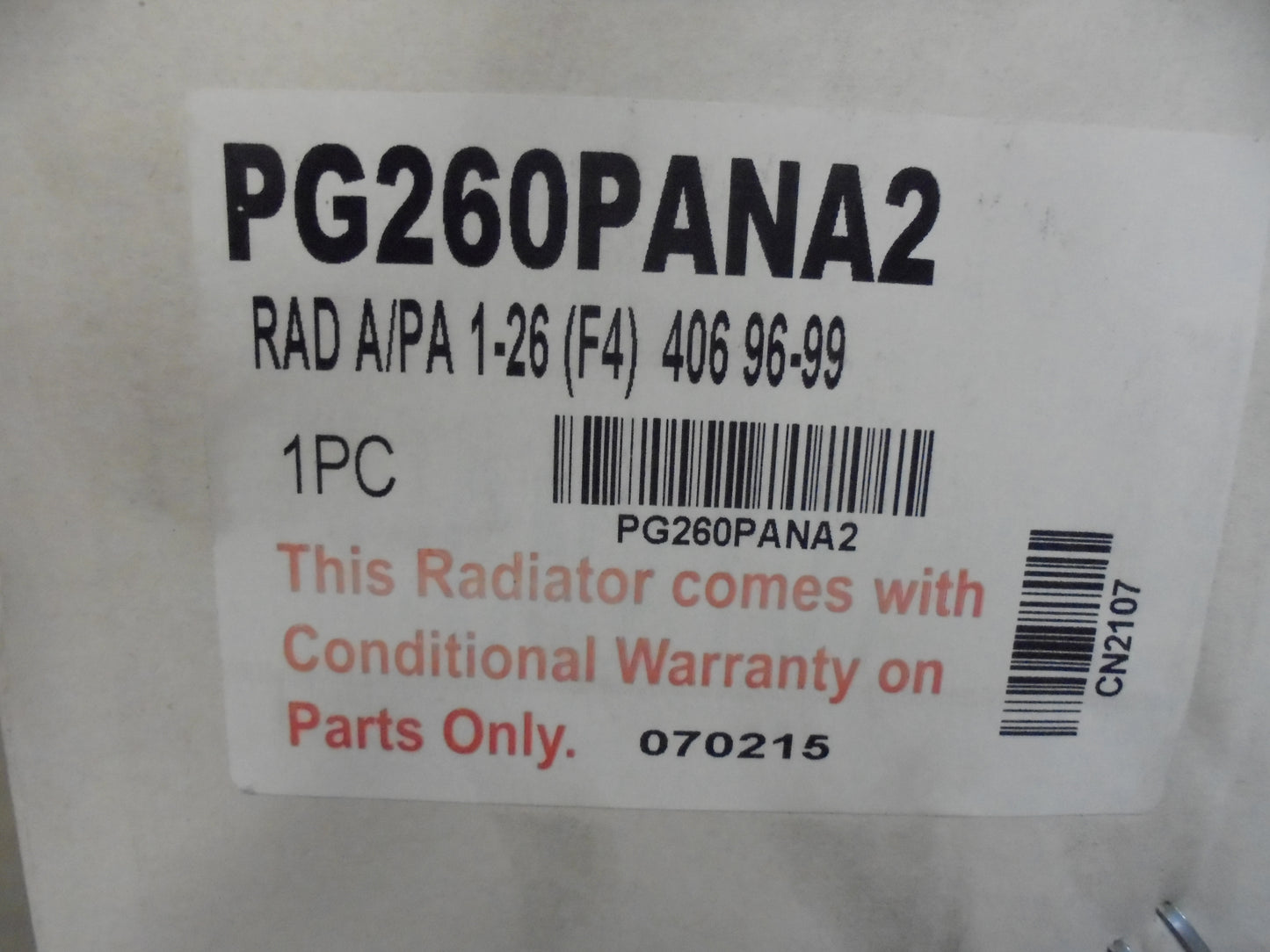 Radiator Assembly Suits Peugeot 406 2.0L New Part