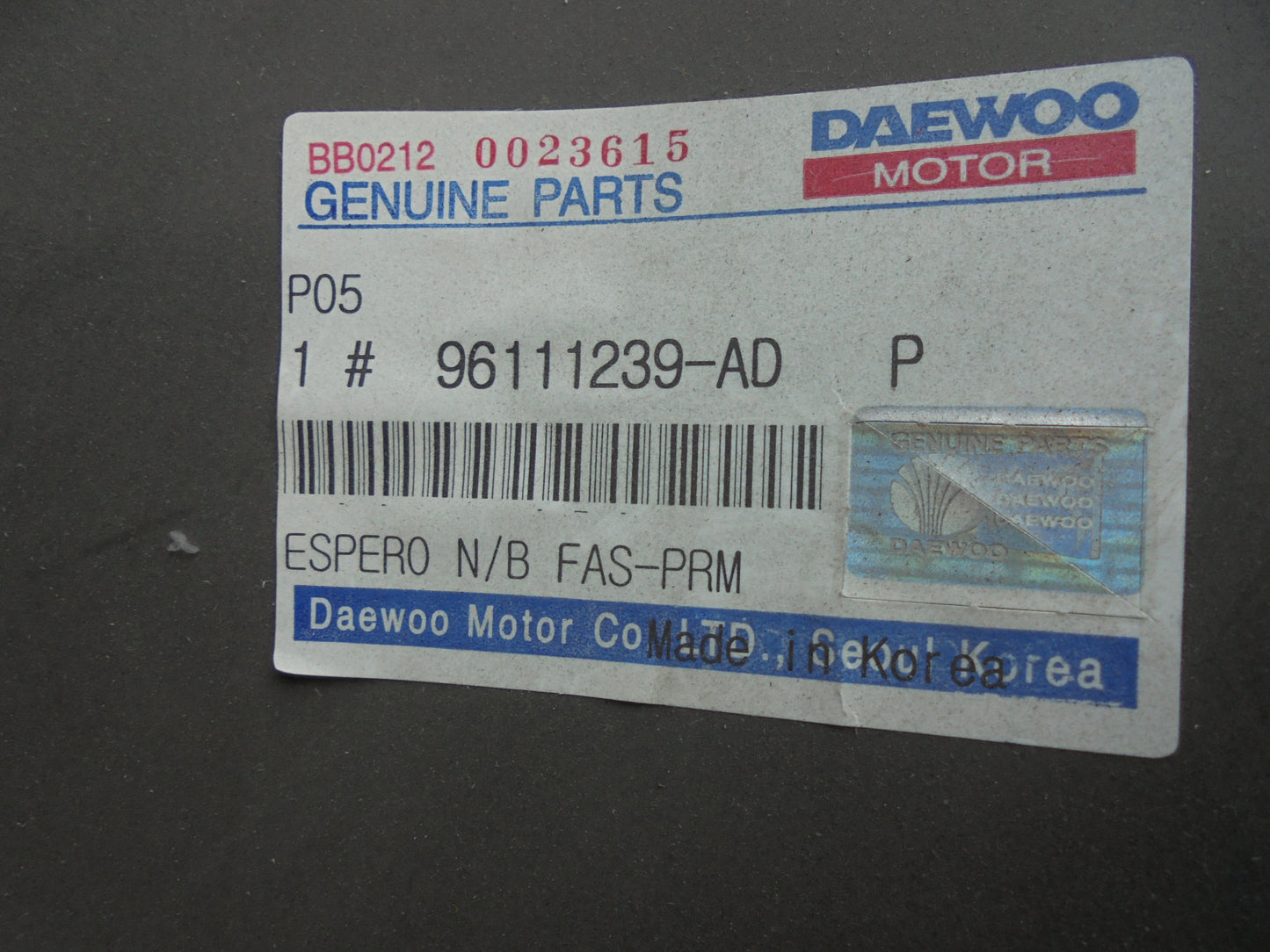Deawoo Espero Genuine Rear Bumper Bar Cover New Part