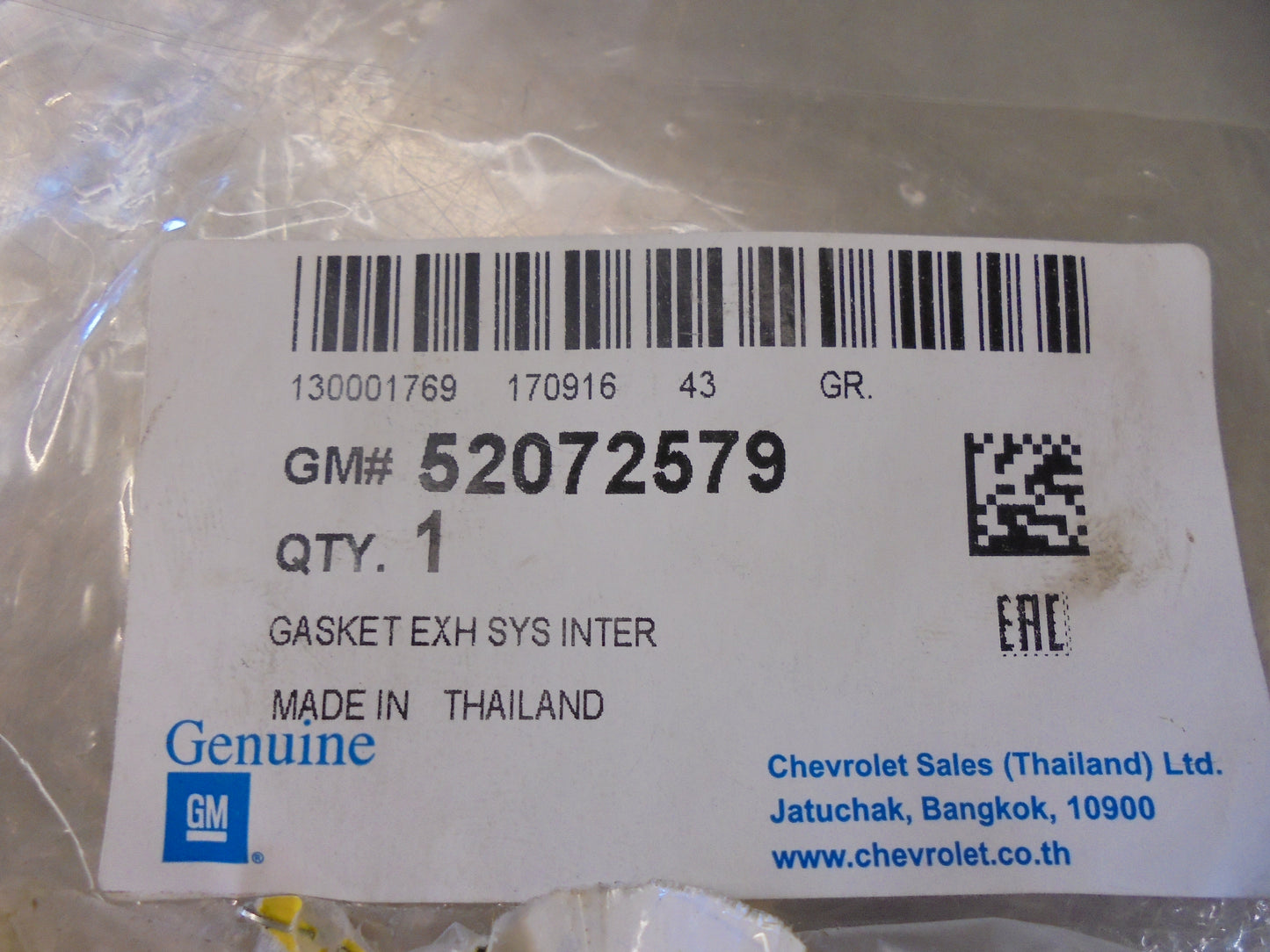 Holden RG Colorado Genuine Front Gasket Exhaust Inner New Part