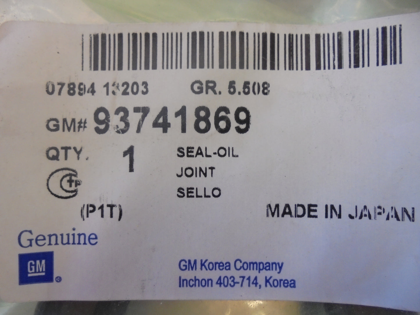 Holden Barina Genuine Automatic Transmission Out Put Shaft Seal New Part