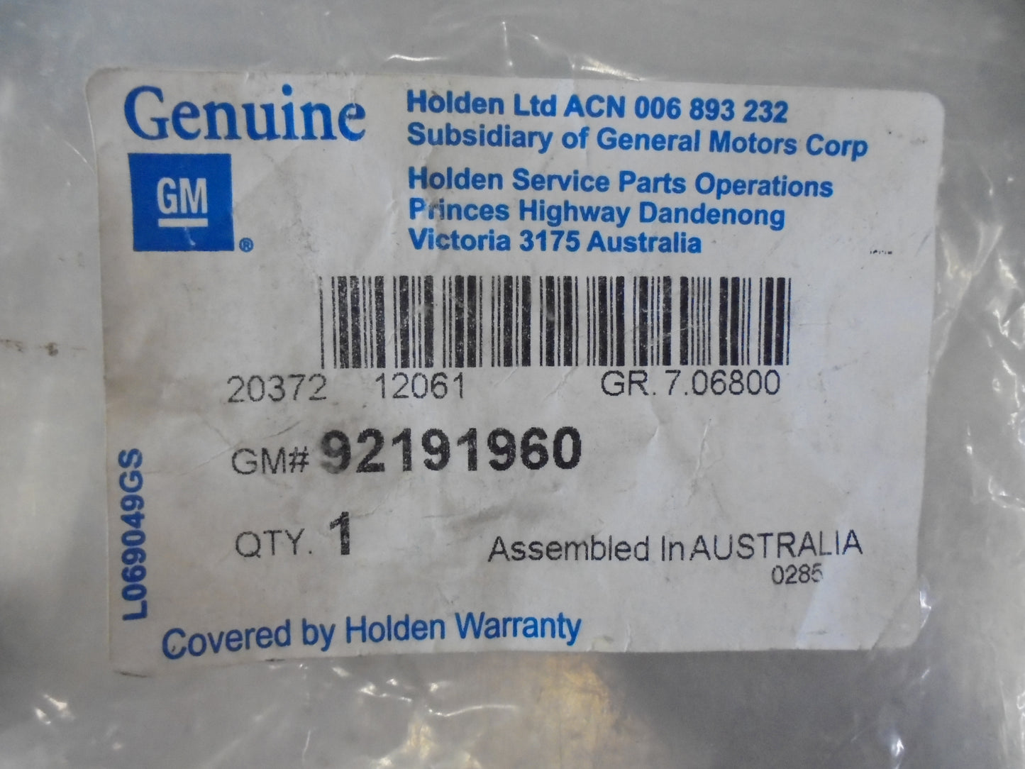 Holden Genuine D-Shackle New Part