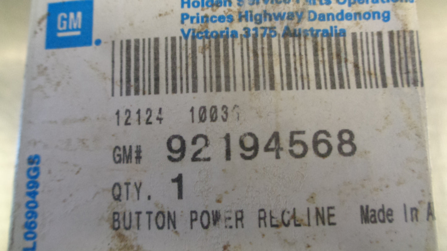 Holden WM Statesman Genuine Front Seat Electric Recline Button New Part