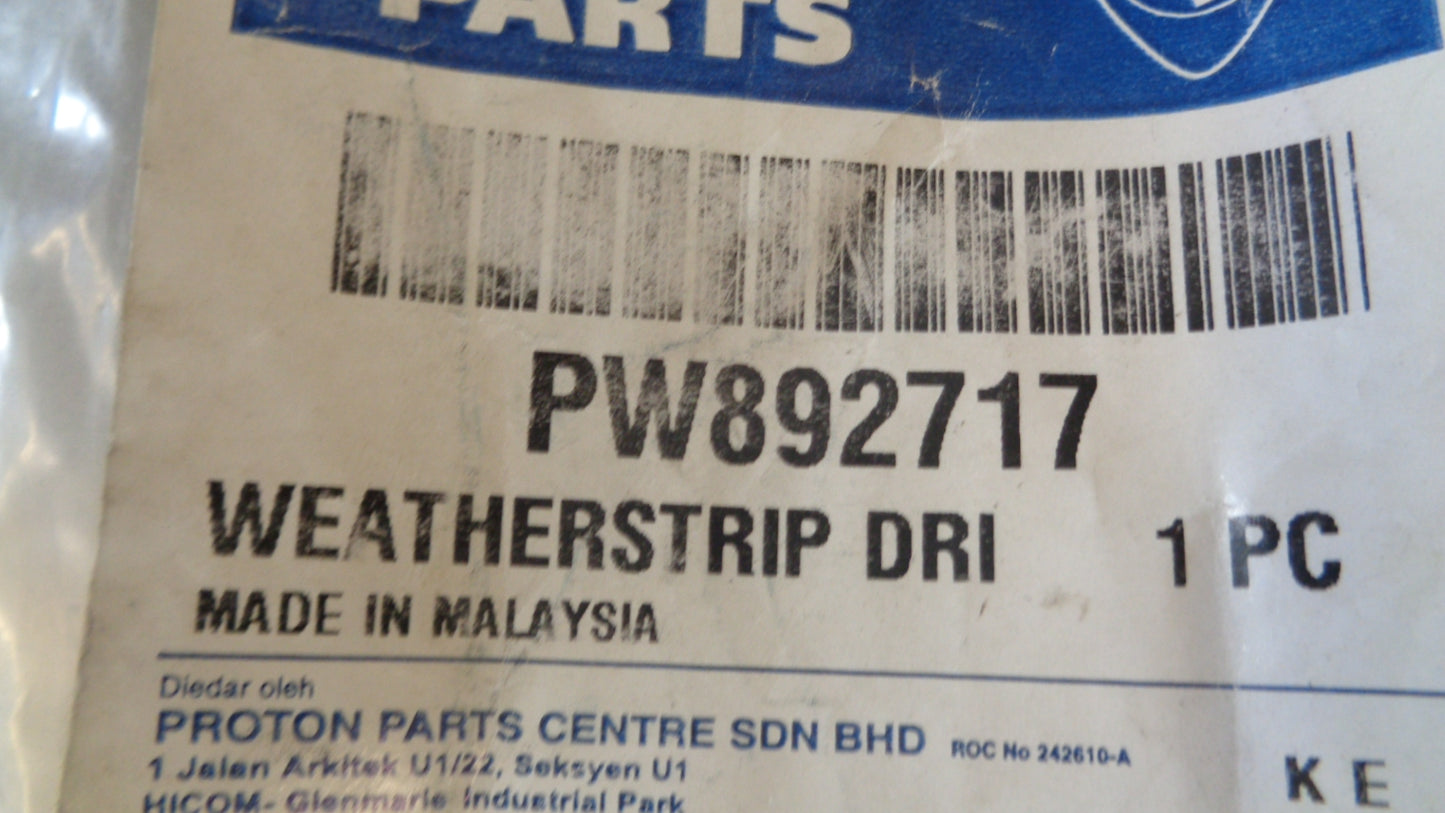 Proton Gen-2 / Persona Genuine Left Hand Centre Door Drip Rubber New Part
