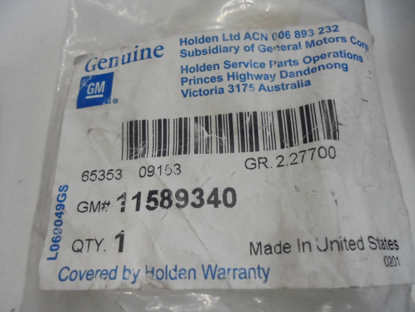 Holden VE/WM V8 Genuine Alternator Bolt New Part