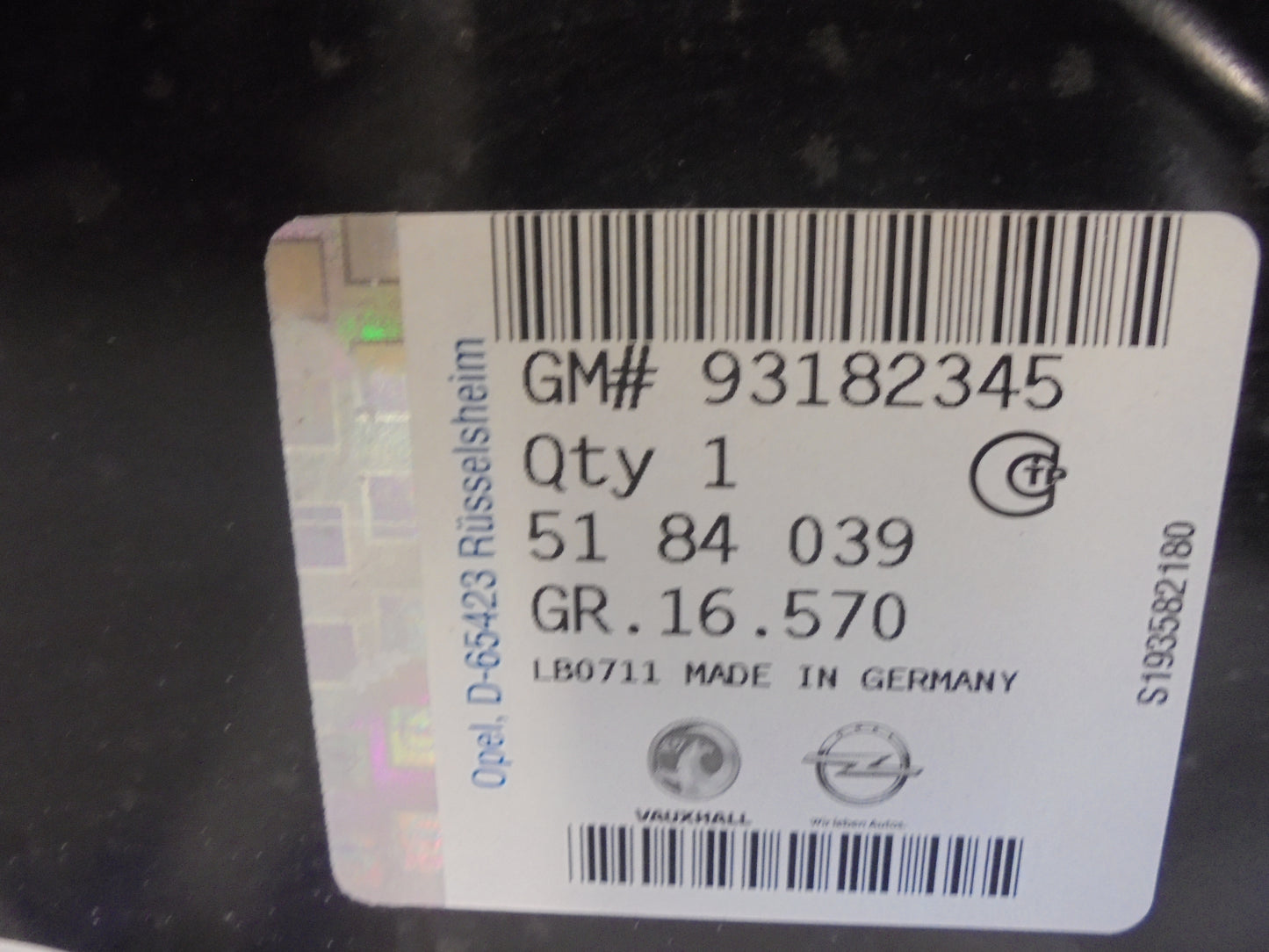 Holden Astra H Estate/Van Genuine Rear Beaver Panel New Part