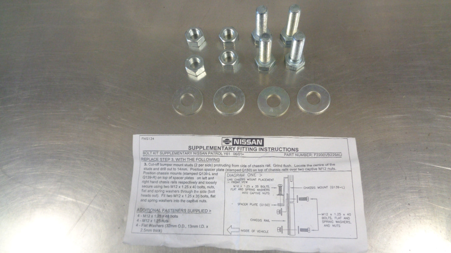 Nissan Y61 GU Patrol Genuine Supplementary Bolt Kit New Part