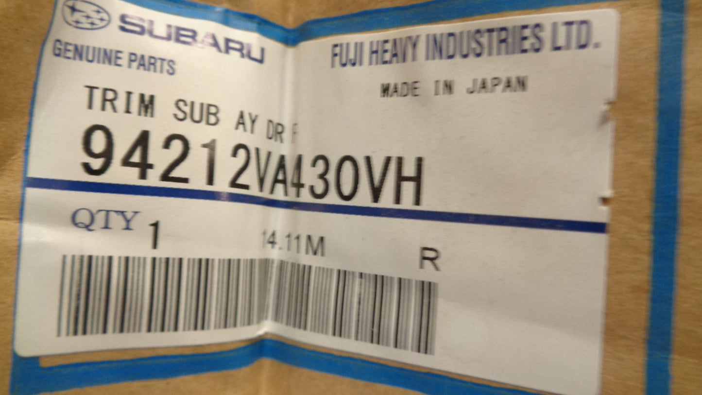 Subaru WRX/Levorg Genuine Left Hand Front Door Trim New Part