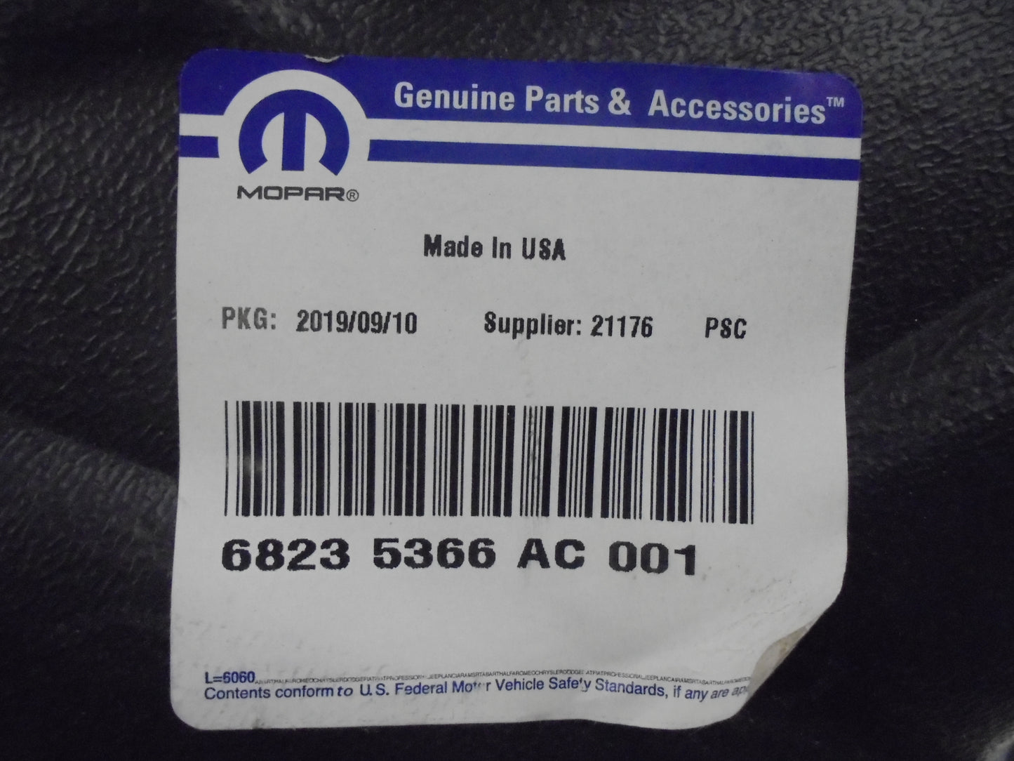 Ram 1500 3.0Ltr V6 Diesel Genuine Right hand Front Splash Guard New Part