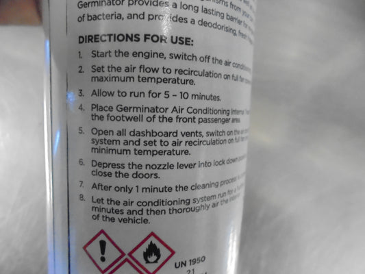 Germinator Air Conditioning Internal Treatment 1 Can Per Car New Part