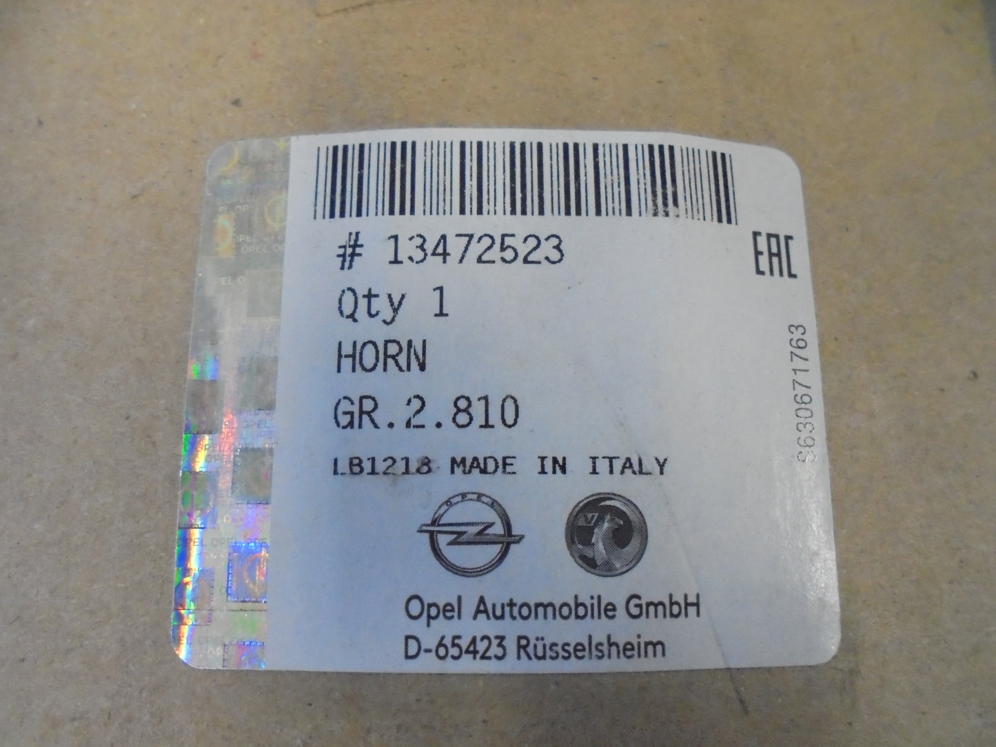 Holden Cascada Genuine Dual Horn 400 And 500 HZ New Part