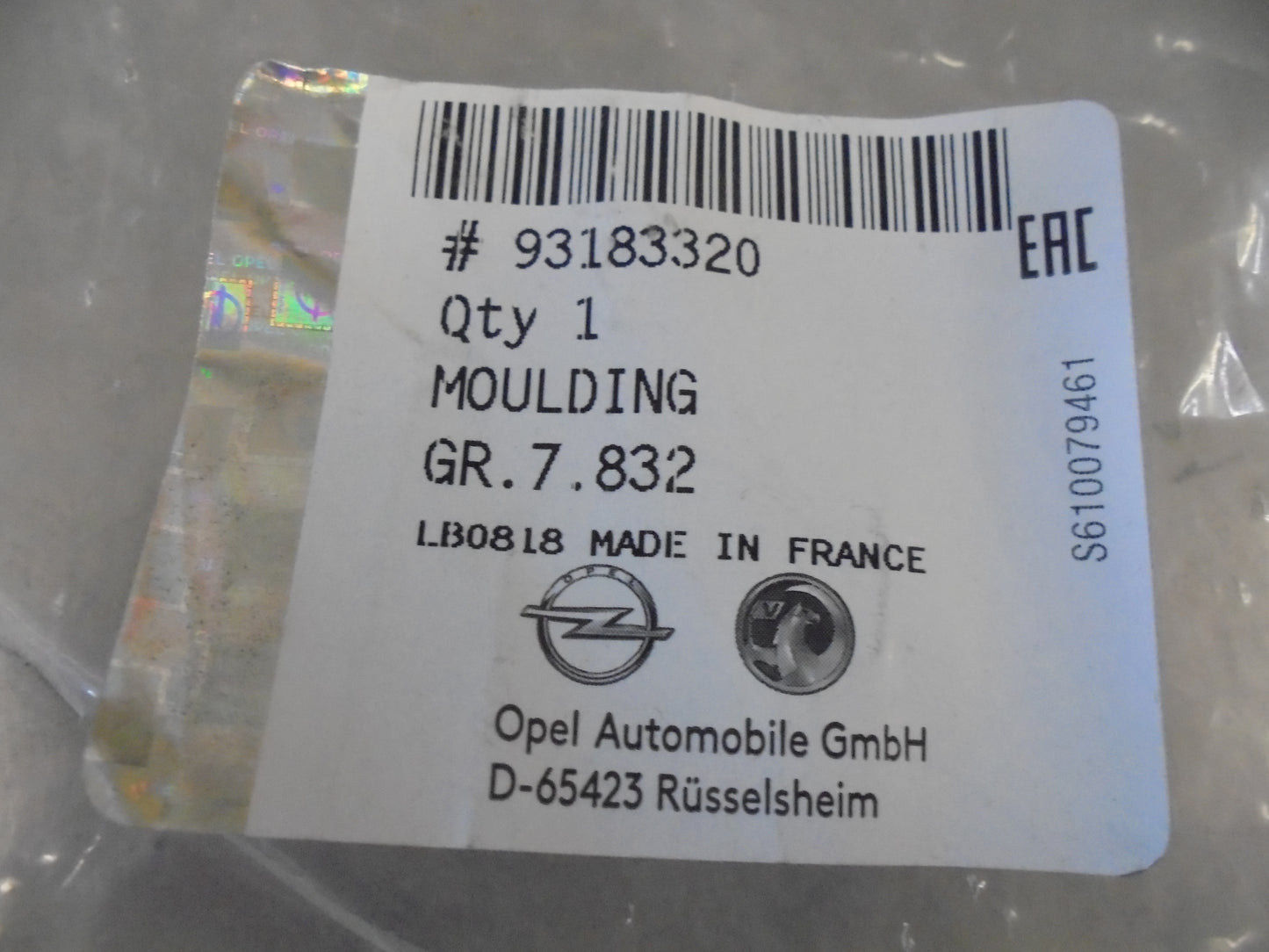 Holden Astra H Genuine Right Hand Front Bumper Trim New Part