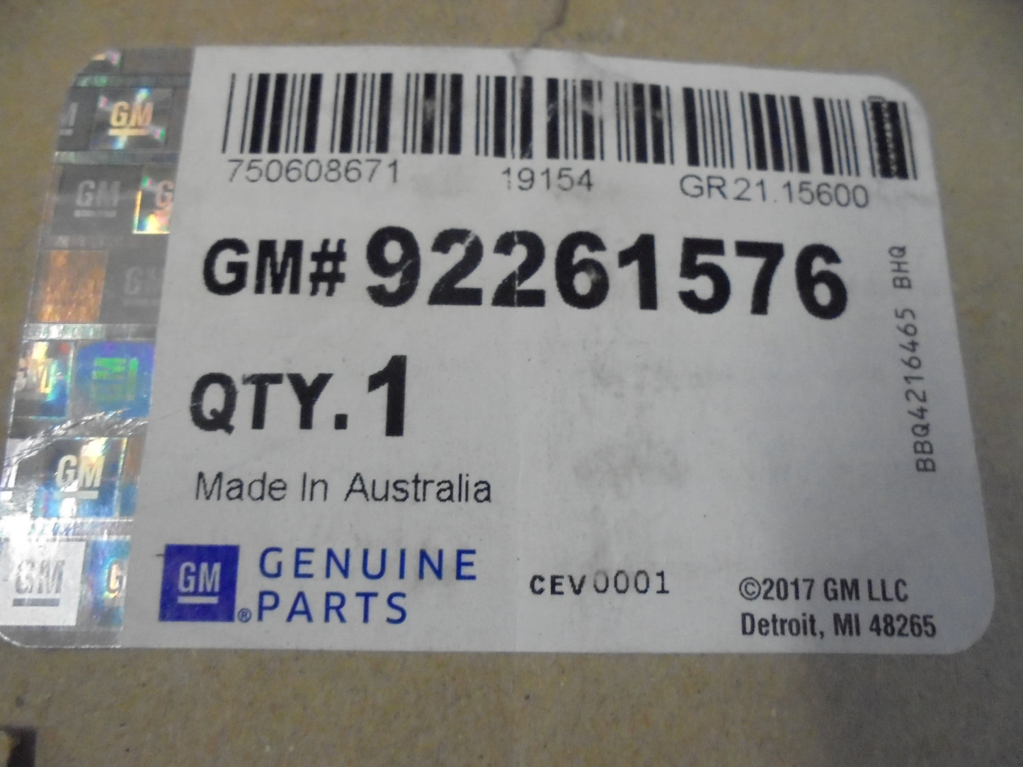 Holden JH Cruze Genuine Left Hand Bonnet Decal New Part