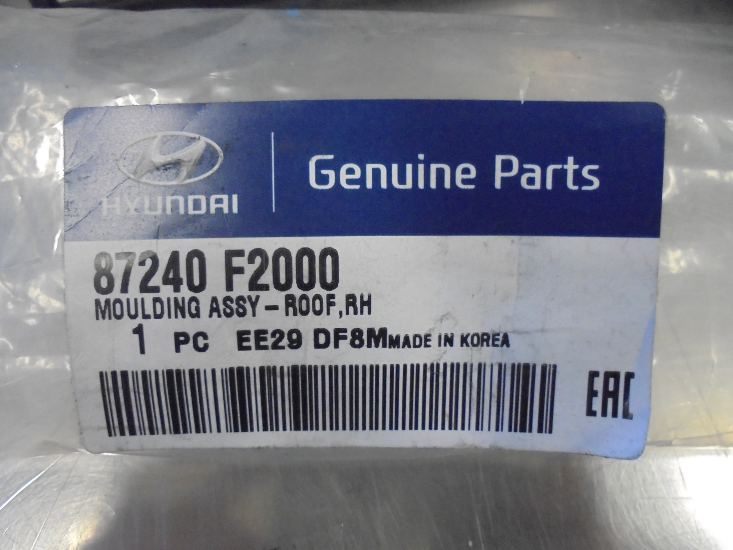 Hyundai Elantra Genuine Right Hand Roof Molding Assembly New Part